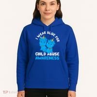 Child Abuse Prevention Month Blue Ribbon Awareness Support Cute Gift Hoodie thumb 5