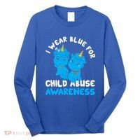 Child Abuse Prevention Month Blue Ribbon Awareness Support Cute Gift Long Sleeve Shirt thumb 0