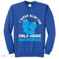 Child Abuse Prevention Month Blue Ribbon Awareness Support Cute Gift Sweatshirt thumb 0