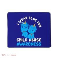 Child Abuse Prevention Month Blue Ribbon Awareness Support Cute Gift Mousepad thumb 0