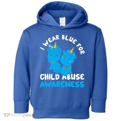 Child Abuse Prevention Month Blue Ribbon Awareness Support Cute Gift Toddler Hoodie