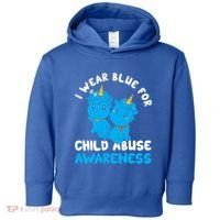 Child Abuse Prevention Month Blue Ribbon Awareness Support Cute Gift Toddler Hoodie thumb 0