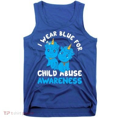 Child Abuse Prevention Month Blue Ribbon Awareness Support Cute Gift Tank Top