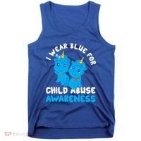 Child Abuse Prevention Month Blue Ribbon Awareness Support Cute Gift Tank Top thumb 0
