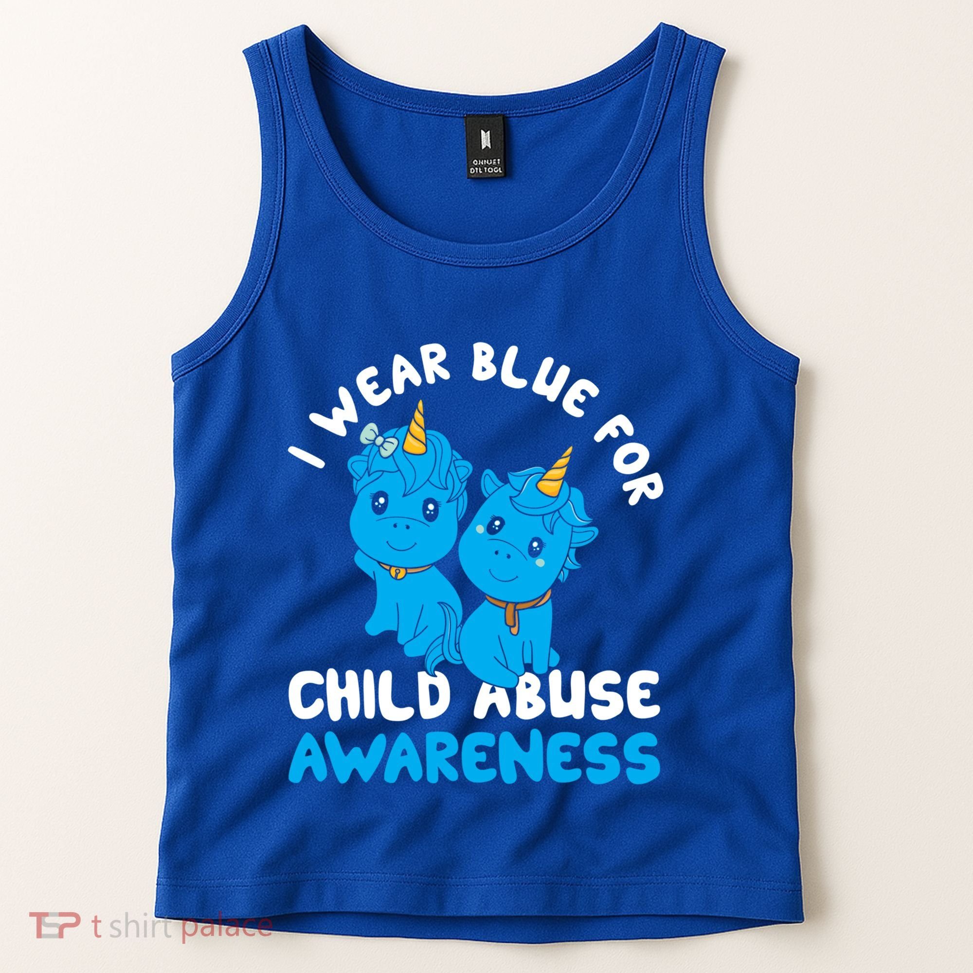 Child Abuse Prevention Month Blue Ribbon Awareness Support Cute Gift Tank Top