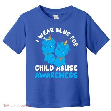 Child Abuse Prevention Month Blue Ribbon Awareness Support Cute Gift Toddler T-Shirt