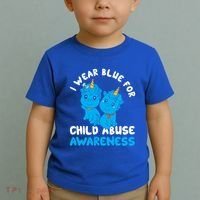 Child Abuse Prevention Month Blue Ribbon Awareness Support Cute Gift Toddler T-Shirt thumb 2
