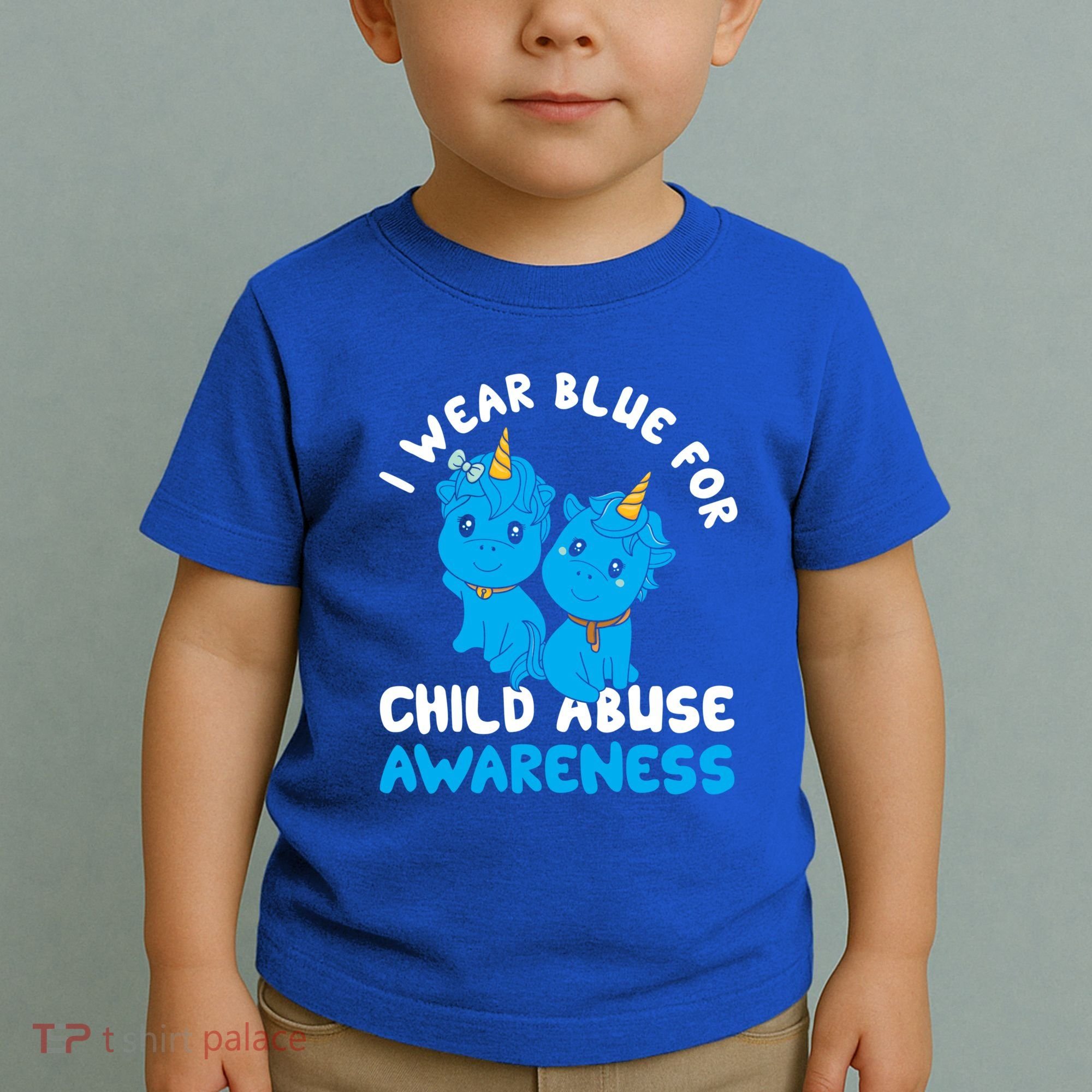 Child Abuse Prevention Month Blue Ribbon Awareness Support Cute Gift Toddler T-Shirt