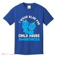 Child Abuse Prevention Month Blue Ribbon Awareness Support Cute Gift Kids T-Shirt thumb 0