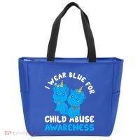 Child Abuse Prevention Month Blue Ribbon Awareness Support Cute Gift Tote Bag thumb 0