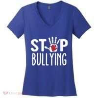 Child Abuse Prevention Month Stop Bullying Gift Women's V-Neck T-Shirt thumb 0