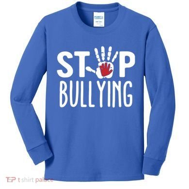 Child Abuse Prevention Month Stop Bullying Gift Kids Long Sleeve Shirt