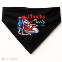 Chucks And Pearls 2024 Im With Her Kamala USA-Made Doggie Bandana thumb 0