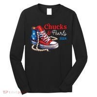 Chucks And Pearls 2024 Im With Her Kamala Long Sleeve Shirt thumb 0