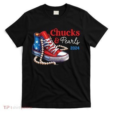 Chucks And Pearls 2024 Im With Her Kamala T-Shirt
