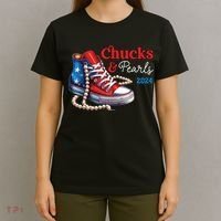 Chucks And Pearls 2024 Im With Her Kamala T-Shirt thumb 4