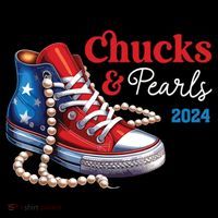 Chucks And Pearls 2024 Im With Her Kamala T-Shirt thumb 7