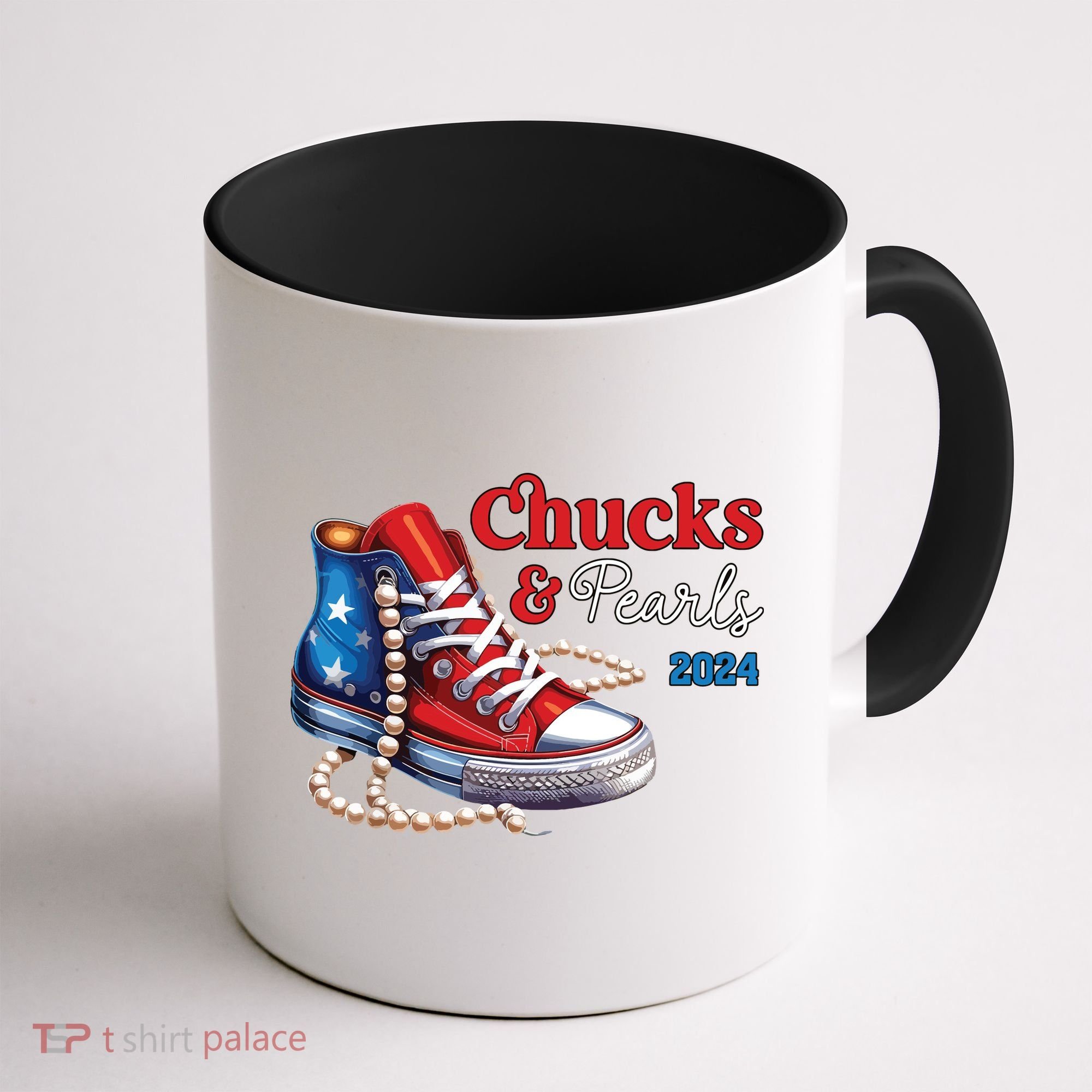 Chucks And Pearls 2024 Im With Her Kamala Coffee Mug
