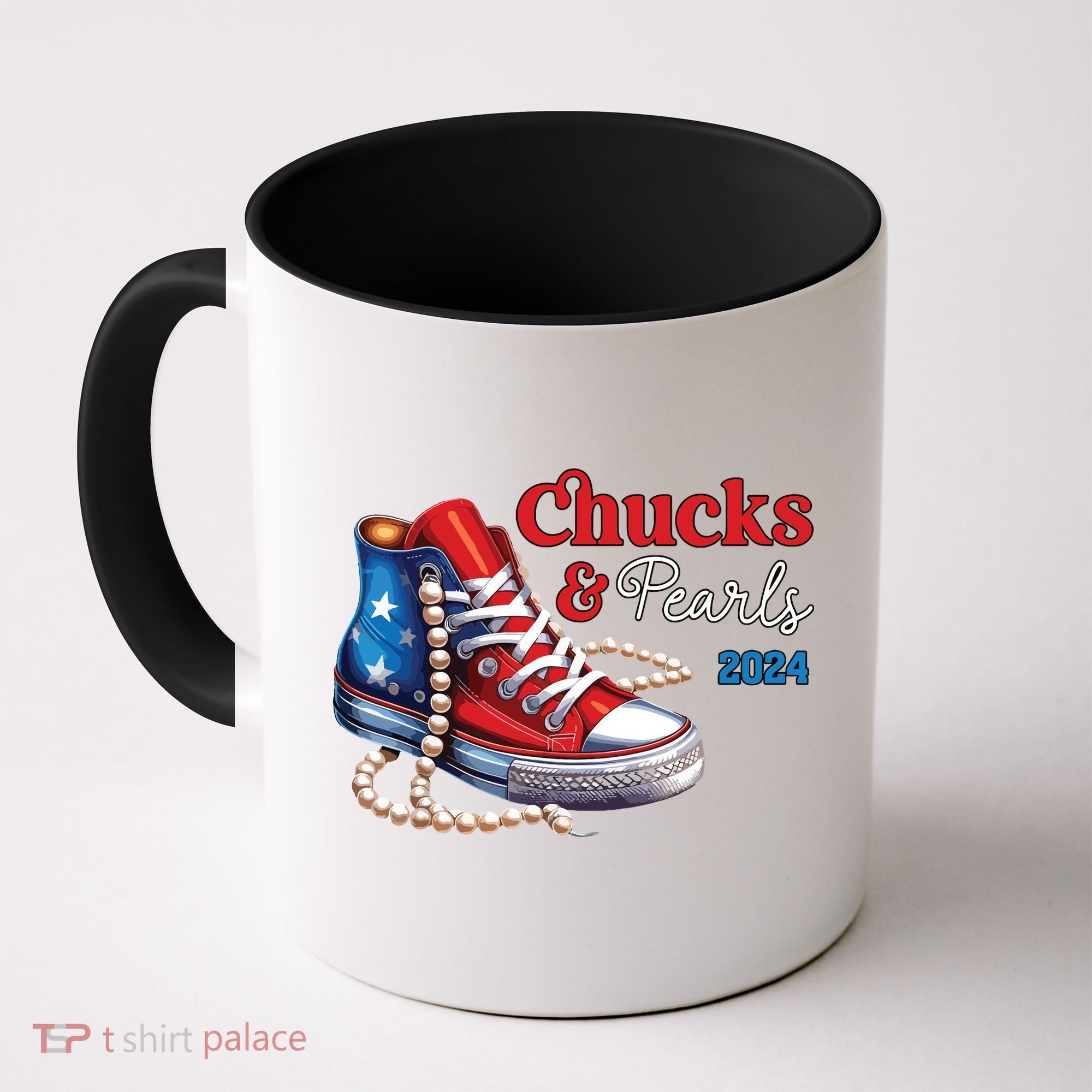 Chucks And Pearls 2024 Im With Her Kamala Coffee Mug