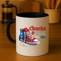 Chucks And Pearls 2024 Im With Her Kamala Coffee Mug thumb 4