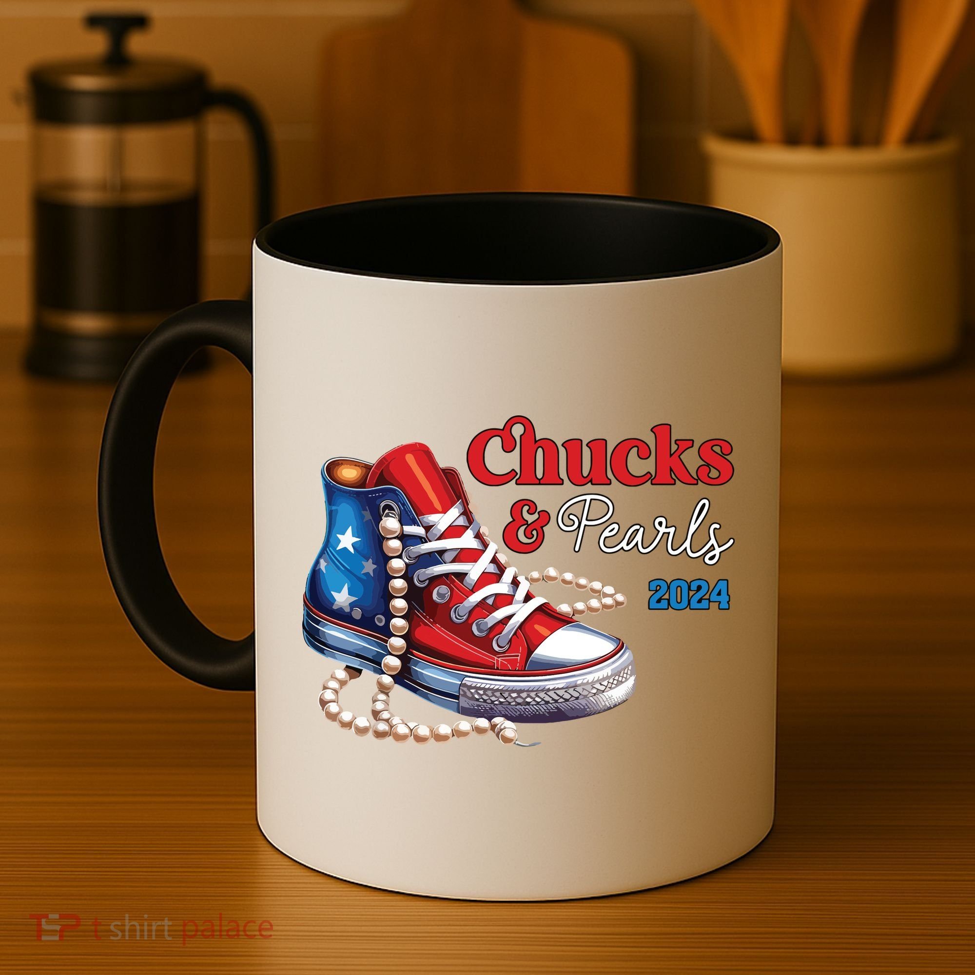 Chucks And Pearls 2024 Im With Her Kamala Coffee Mug
