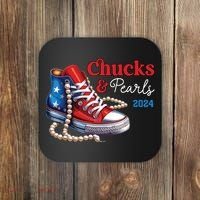 Chucks And Pearls 2024 Im With Her Kamala Coaster thumb 0