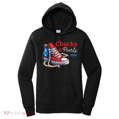 Chucks And Pearls 2024 Im With Her Kamala Women's Hoodie