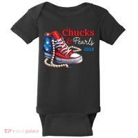 Chucks And Pearls 2024 Im With Her Kamala Baby Bodysuit thumb 0