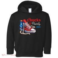 Chucks And Pearls 2024 Im With Her Kamala Toddler Hoodie thumb 0