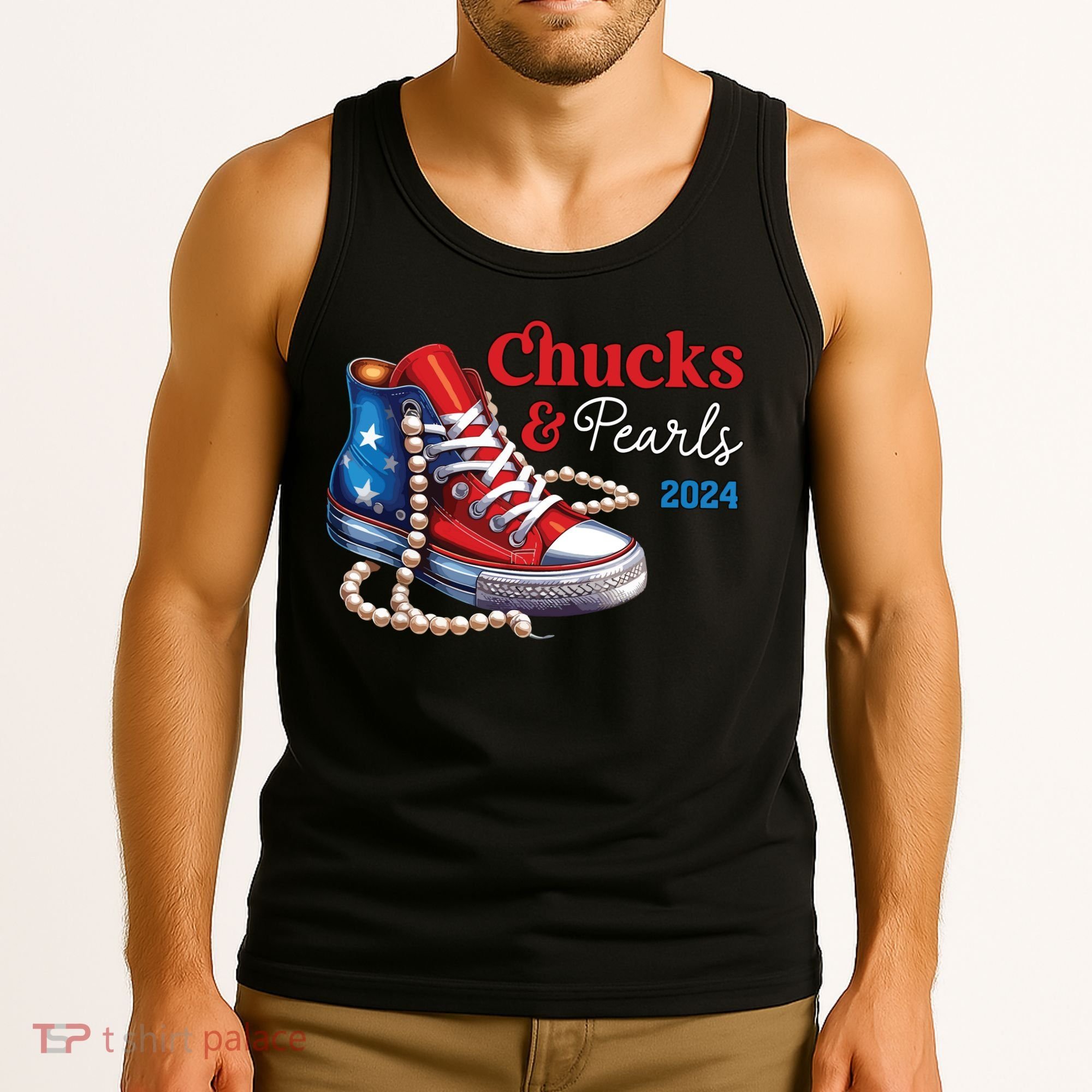 Chucks And Pearls 2024 Im With Her Kamala Tank Top