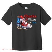 Chucks And Pearls 2024 Im With Her Kamala Toddler T-Shirt thumb 0