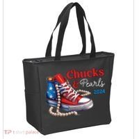 Chucks And Pearls 2024 Im With Her Kamala Tote Bag thumb 2