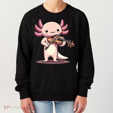 Cute Axolotl Playing Violin For Violinist Musical Orchestra Women's Sweatshirt