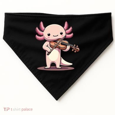 Cute Axolotl Playing Violin For Violinist Musical Orchestra USA-Made Doggie Bandana