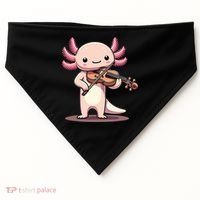 Cute Axolotl Playing Violin For Violinist Musical Orchestra USA-Made Doggie Bandana thumb 0