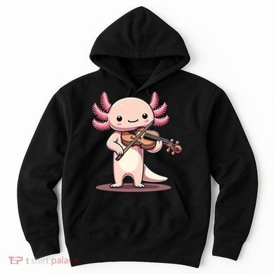 Cute Axolotl Playing Violin For Violinist Musical Orchestra Hoodie
