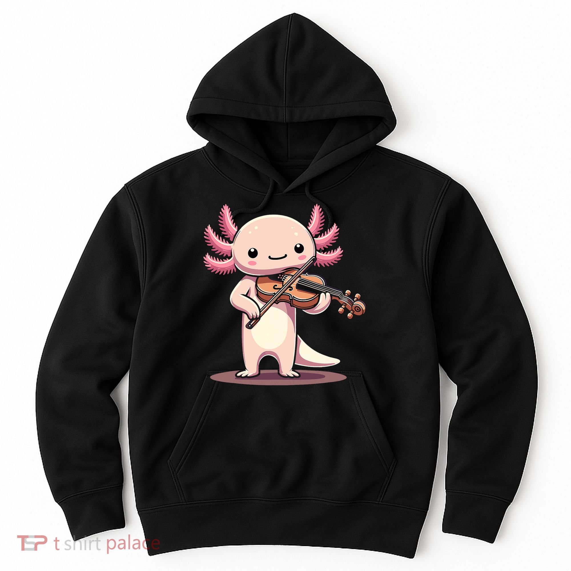 Cute Axolotl Playing Violin For Violinist Musical Orchestra Hoodie