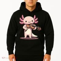 Cute Axolotl Playing Violin For Violinist Musical Orchestra Hoodie thumb 2