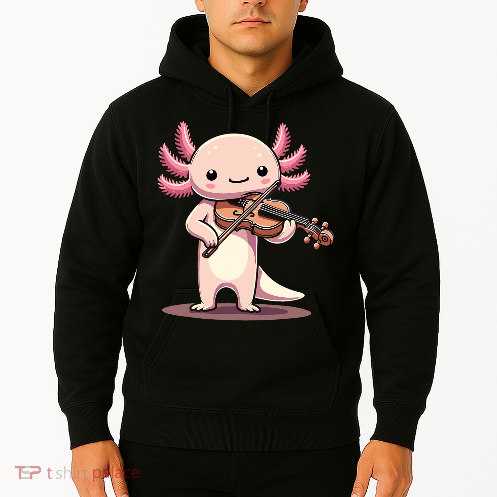 Cute Axolotl Playing Violin For Violinist Musical Orchestra Hoodie