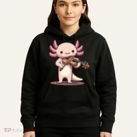 Cute Axolotl Playing Violin For Violinist Musical Orchestra Hoodie thumb 5