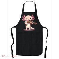 Cute Axolotl Playing Violin For Violinist Musical Orchestra Apron thumb 0