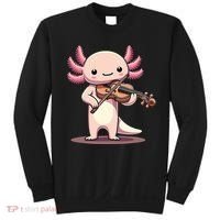 Cute Axolotl Playing Violin For Violinist Musical Orchestra Sweatshirt thumb 0