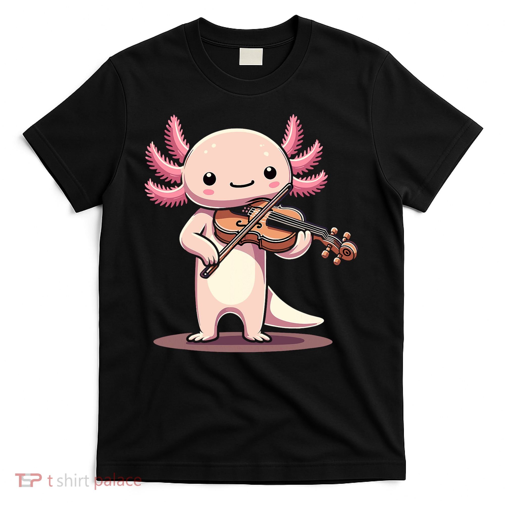 Cute Axolotl Playing Violin For Violinist Musical Orchestra T-Shirt