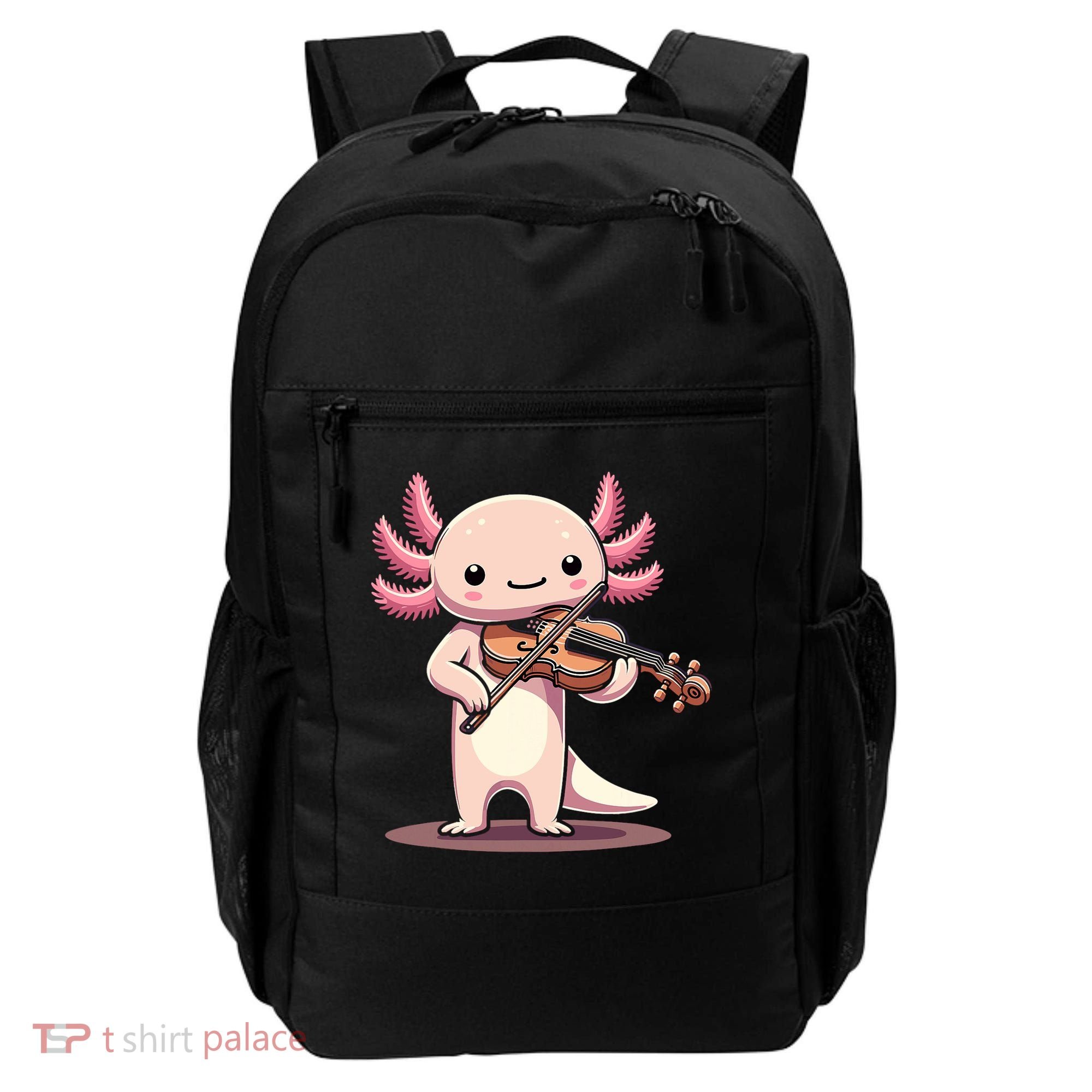 Cute Axolotl Playing Violin For Violinist Musical Orchestra Backpack
