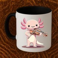 Cute Axolotl Playing Violin For Violinist Musical Orchestra Coffee Mug thumb 2