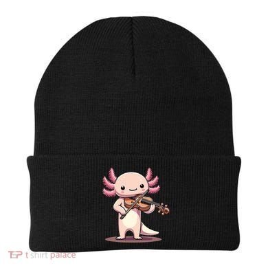 Cute Axolotl Playing Violin For Violinist Musical Orchestra Beanie
