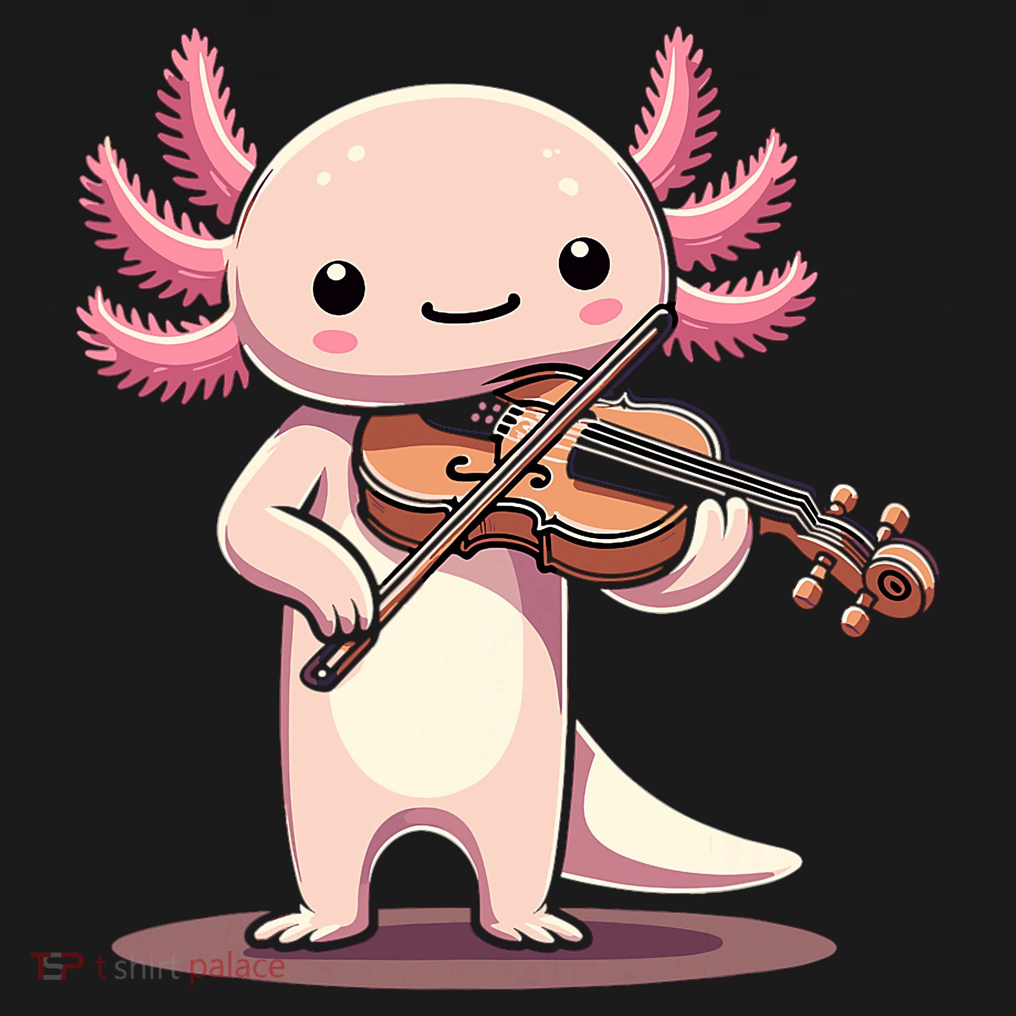 Cute Axolotl Playing Violin For Violinist Musical Orchestra Coaster