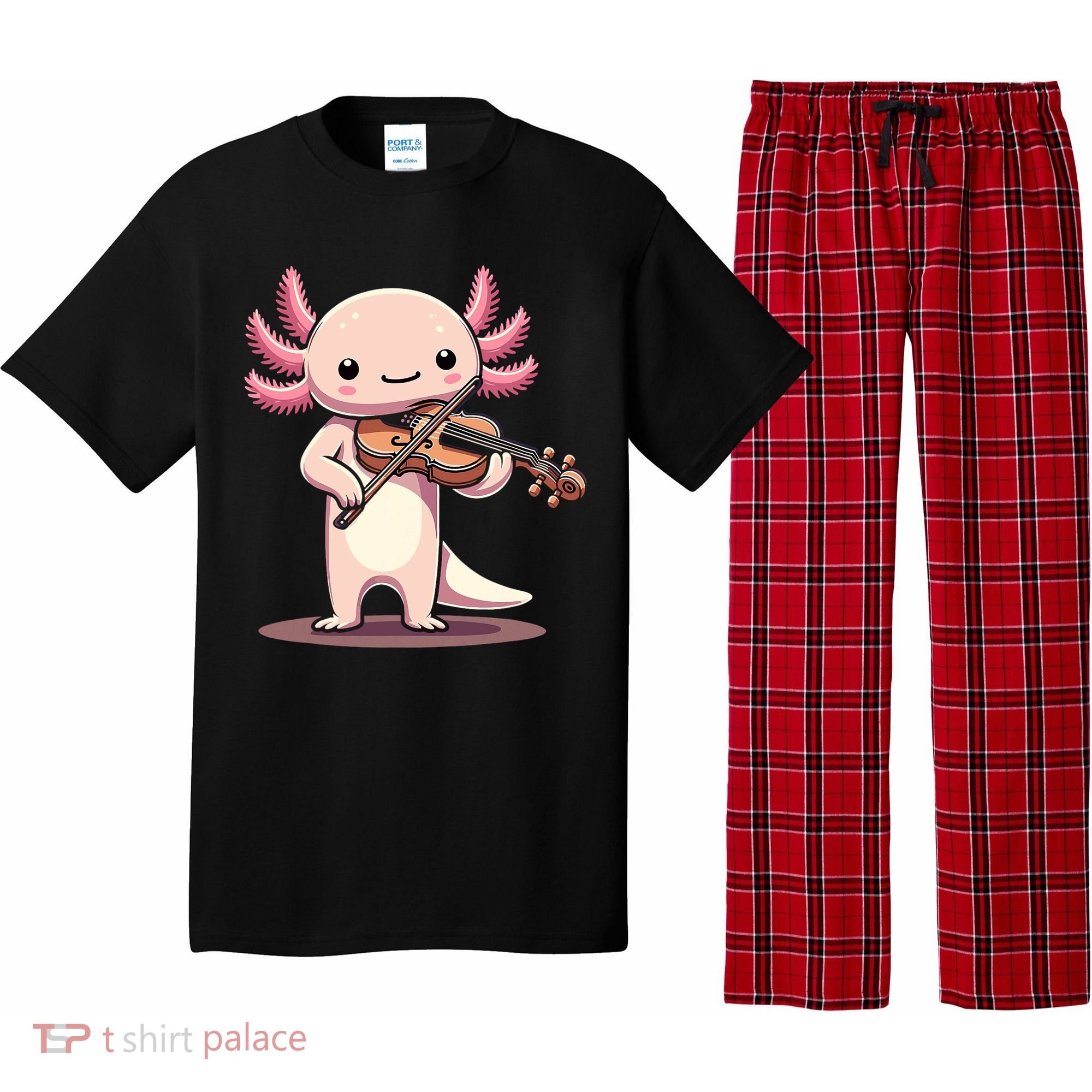 Cute Axolotl Playing Violin For Violinist Musical Orchestra Pajama Set