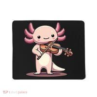 Cute Axolotl Playing Violin For Violinist Musical Orchestra Mousepad thumb 0