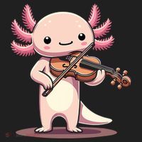 Cute Axolotl Playing Violin For Violinist Musical Orchestra Hat thumb 2